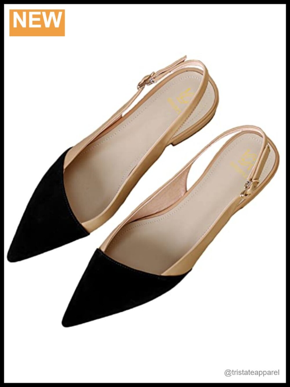 Suede Cap Toe Slingback Flats Pointed Toe Low Heel Dress Sandals